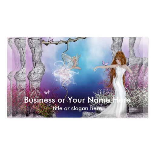 Birth of a Fairy Fantasy Elf Business Cards (front side)