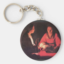 Birth of Christ by Georges de La Tour Key Chain