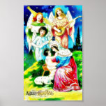 Birth of Jesus Christ by Mary with Angels Singing Posters