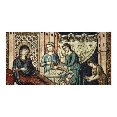 Birth Of Mary By Cavallini Pietro (Best Quality) Custom Photo Card by Artcollection