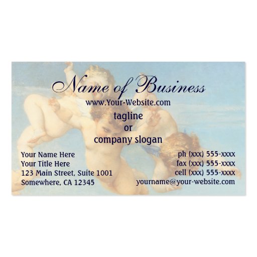 Birth of Venus, Angels detail by Cabanel Business Card Template (front side)