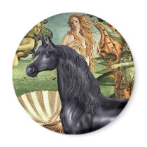 Birth of Venus - Black Arabian Horse magnets by heartsonggallery Birth of Venus - Black Arabian Horse magnets