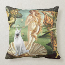 Birth of Venus-White German Shepherd Throw Pillow