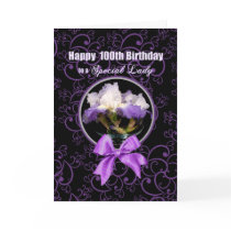 Birthday - 100th - Special Lady - Purple Iris Cards