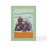 Birthday, 60th, Gorilla at Desk Card