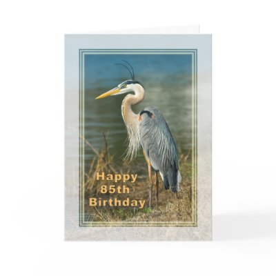 Birthday, 85th, Great Blue Heron Bird Card by GrandmaDee