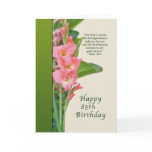 birthday, 85th, religious, gladiolus, flower,