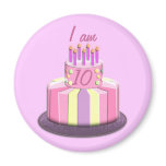 Birthday Age Cake (Pink) Magnets