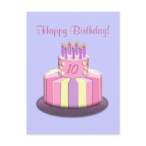 Birthday Age Cake (Pink) postcards