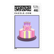 Birthday Age Cake (Pinks) stamps
