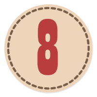 Birthday age stickers for mustache bash invitation sticker