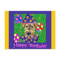 Birthday Airedale postcards