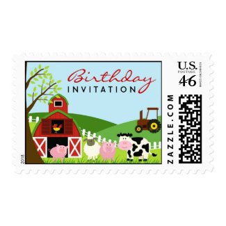 Birthday Animals Invitation Medium Stamps