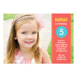 Birthday Balloon Photo Birthday Invitation - Coral invitations