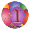 Birthday balloons for 1st birthday stickers