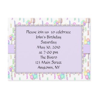 Birthday Balloons Invitation postcard