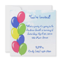 Birthday Balloons Party invitations by StarStock Birthday Balloons Party invitations