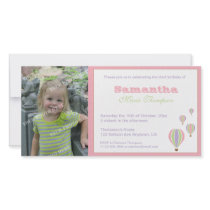 Birthday Balloons Party Invitation Photo Card Template