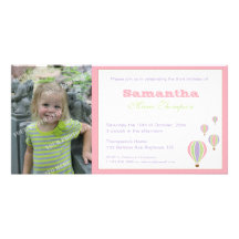Birthday Balloons Party Invitation Photo Card Template