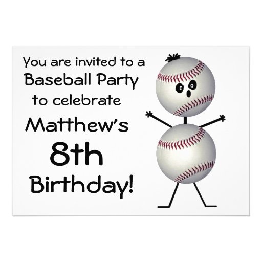 Birthday Baseball Party Invitation
