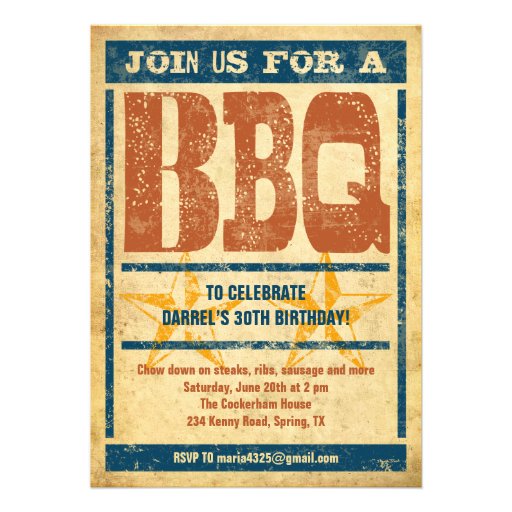 Birthday BBQ Invitations