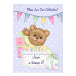 Birthday Bear Boy - First Birthday Invitations