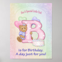 Birthday Bear Girl posters