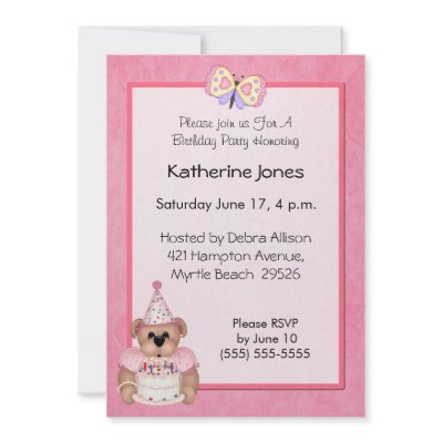 Birthday Bear Invitation by babyworld