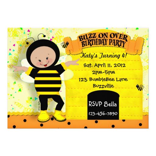 Birthday Bee Invitation