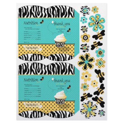 Birthday Bee Party Favor Mini Puff Box Flyer by LetsCelebrateDesigns