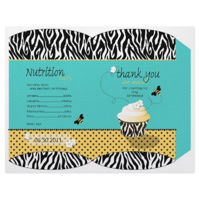 Birthday Bee Party Favor Puff Box Flyer Design by LetsCelebrateDesigns