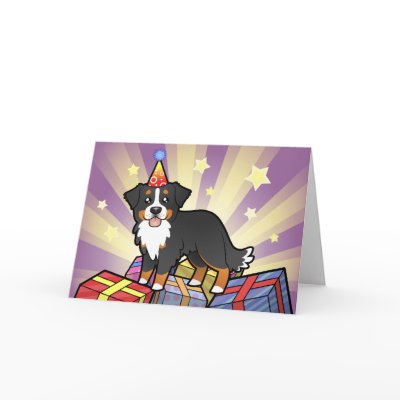 Birthday Bernese Mountain Dog Cards by CartoonizeMyPet