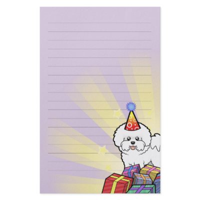 Birthday Bichon Frise Customized Stationery by CartoonizeMyPet