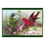Birthday Birds 1800s Greeting Card
