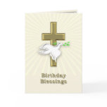 Birthday blessings with a golden cross cards