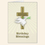 Birthday blessings with a golden cross cards