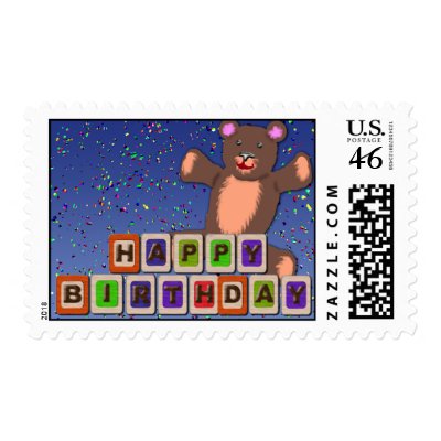 birthday block bear postage by wolffreeborn