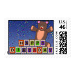 birthday block bear postage
