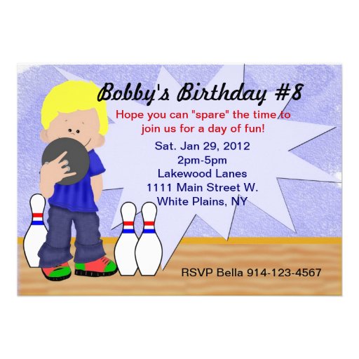 Birthday Bowling Party Custom Announcement