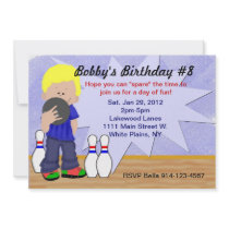 Birthday Bowling Party Custom Announcement