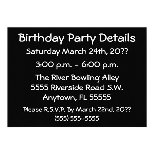 Birthday Bowling Party Invitation