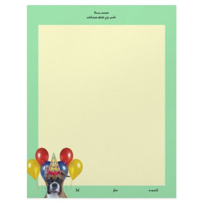 Birthday Boxer dog letterhead by ritmoboxer