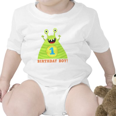 Birthday boy 1 year funny monsters kids t-shirt