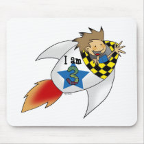 Birthday boy in a rocket mouse mat