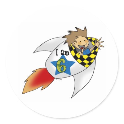 Birthday boy in a rocket sticker by jsoh