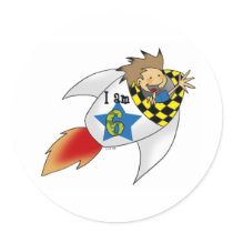 Birthday boy in a rocket stickers by jsoh Birthday boy in a rocket stickers