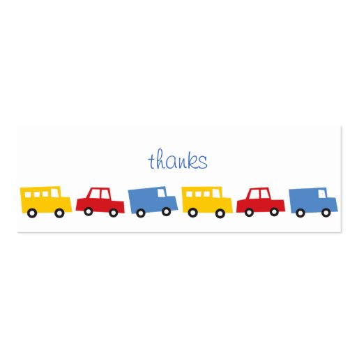 Birthday Boy Toys Colorful Cars Trains Bus Trucks Business Cards (front side)