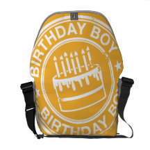 Birthday Boy -white rubber stamp effect- Messenger Bag