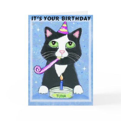 Birthday Boy With Cat Greeting Card by jamiecreates1