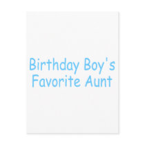 Birthday Boy's Favorite Aunt postcards by CelebrationZazzle Birthday Boy's Favorite Aunt postcards